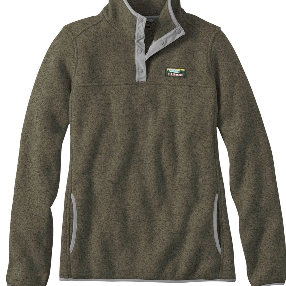 L.L. Bean Sweater Fleece Pullover — kelp green